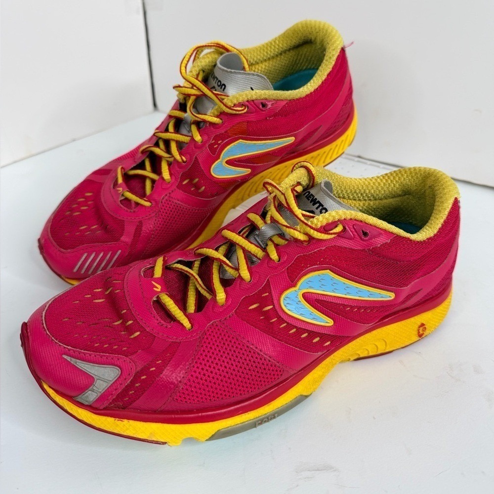 Newton Motion IV Running Shoes Pink Cranberry Yellow Women's 7.5